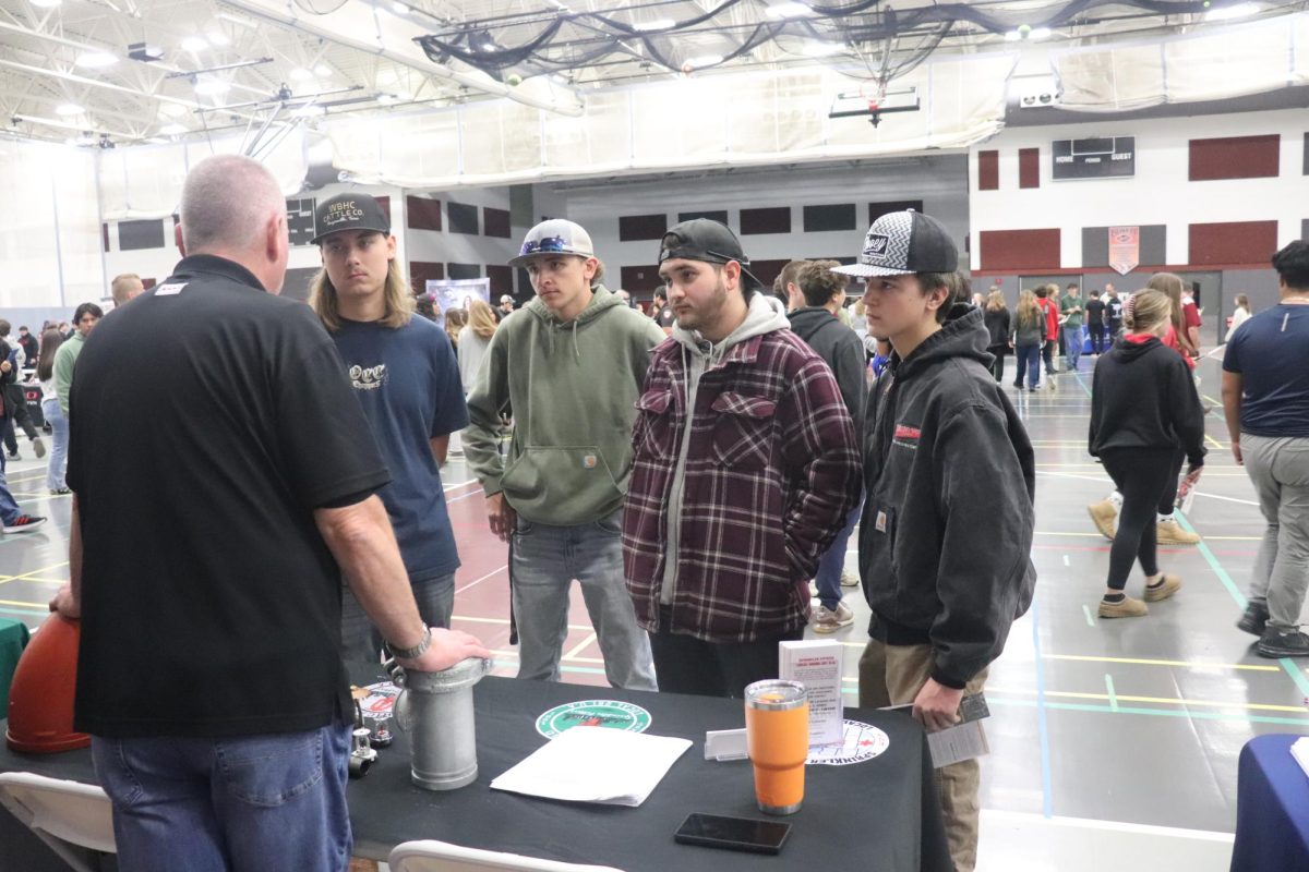 A group of high school students explore the various careers available.

