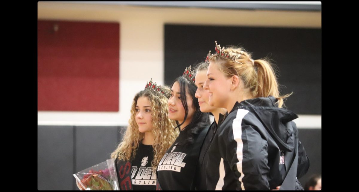Seniors Jacquline Mallory, Diana Robles, Alexia Utley, and Savannah Wilson smile for their senior photo.