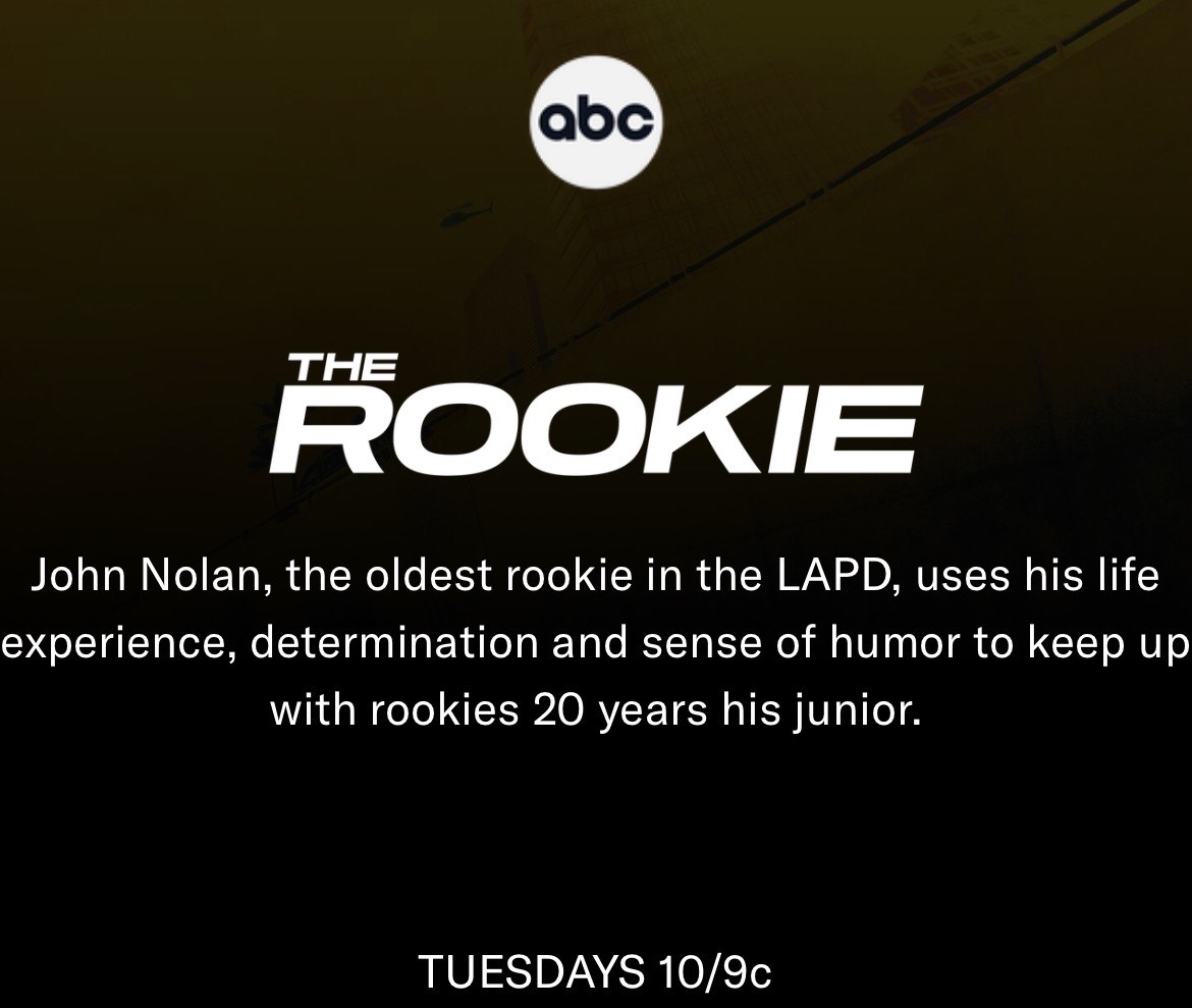 New Badge, old soul. Watch the LAPD’s oldest rookie rewrite the rules. Available Tuesdays at 9/10 pm.