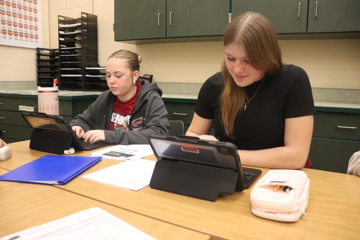 Focused on the task, theses juniors prepare for success through practice and revision.