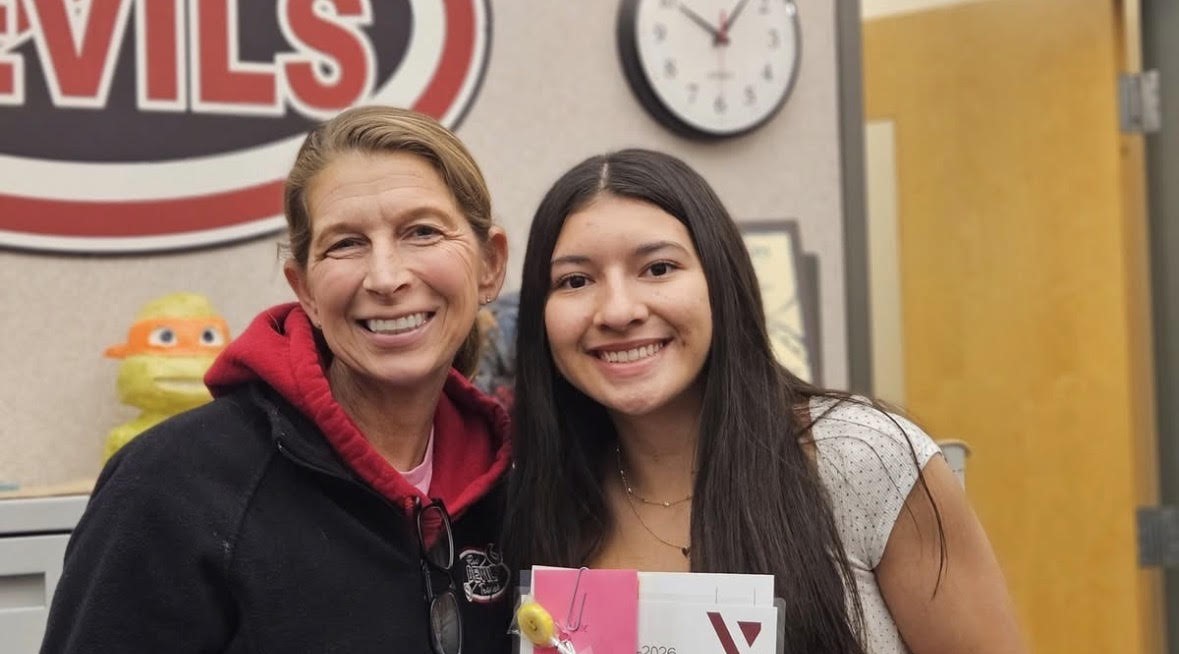 Mrs. Blank poses with Chloe after getting nominated!