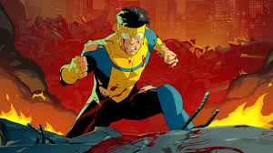 Invincible poses after a battle. 