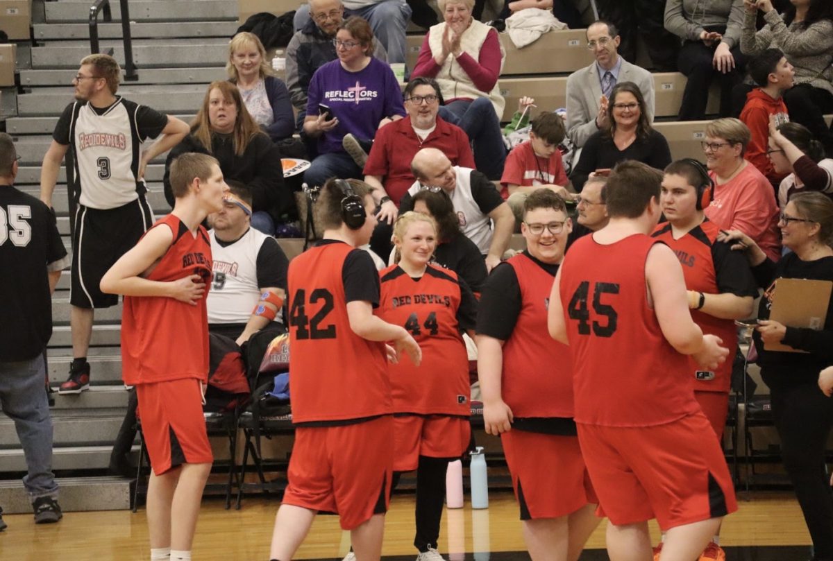 The Lowell Special Olympics Basketball Team. 